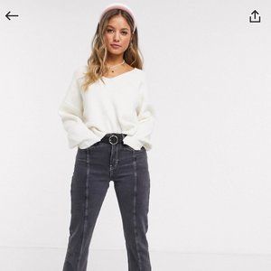 ASOS Fluffy V Neck Knit Sweater